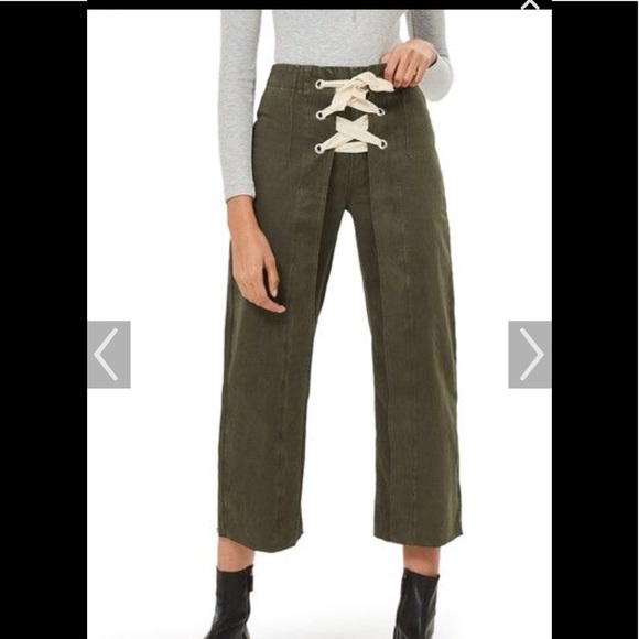 Topshop Pants - NWT Topshop Moto Crop Lace Up Pants.